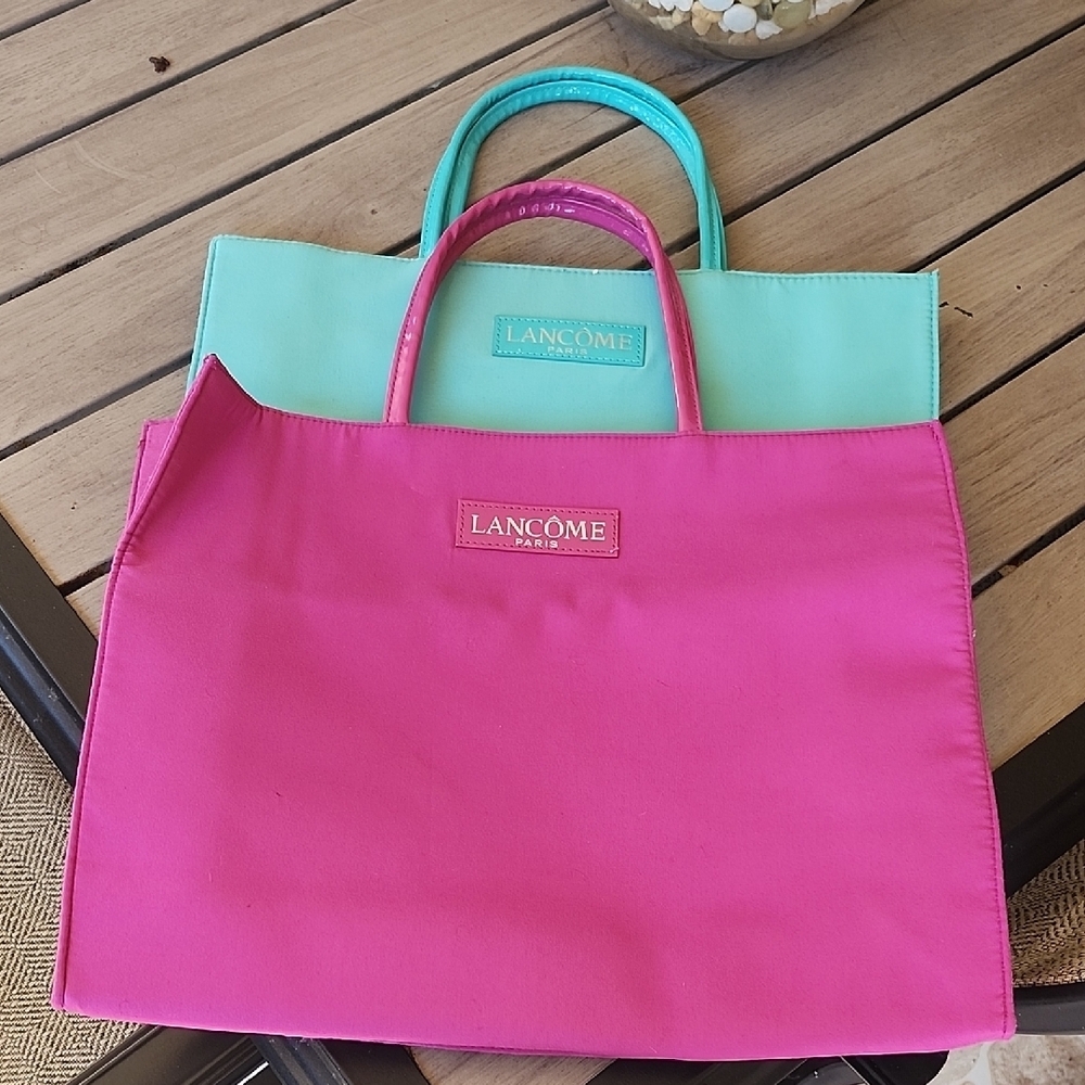 Lancome Tote Bag (2) - Hot Pink & Mint